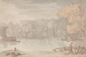 川の情景（イートンのテムズ川） 作： Thomas Rowlandson